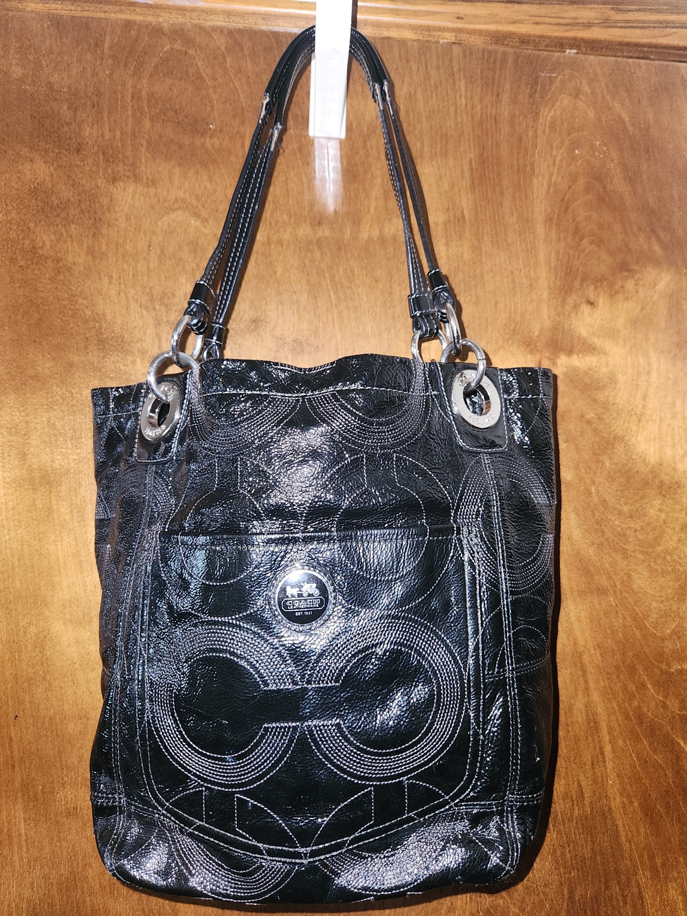 Coach Alex Patent Leather Tote Bag